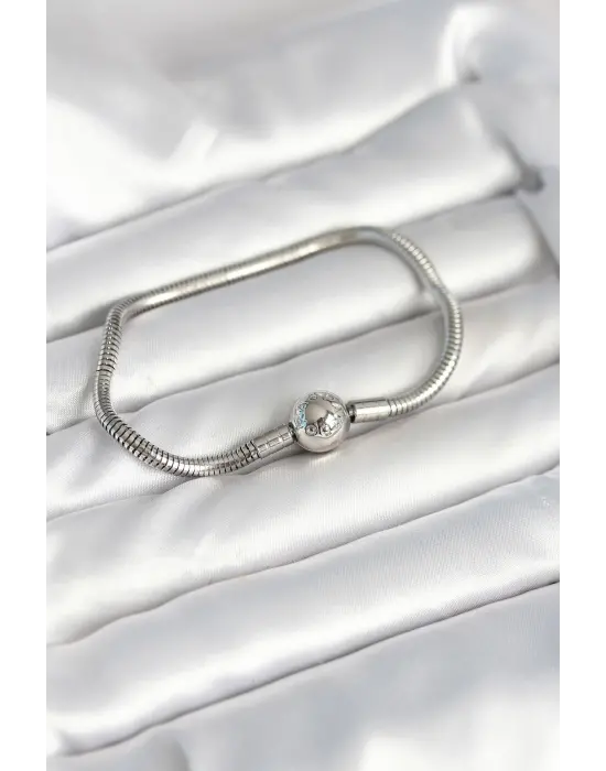 Gümüş Renk Pirinç Charm Bileklik