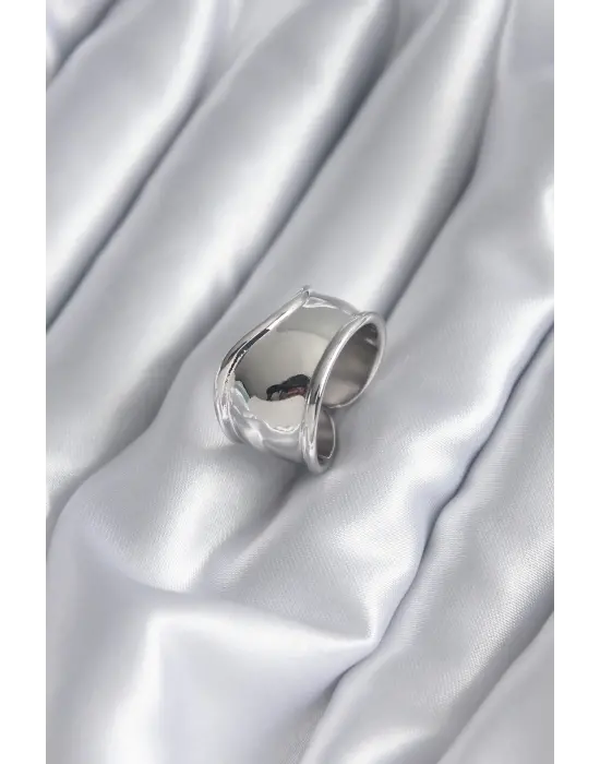 Gümüş Plaka Çelik Yüzük