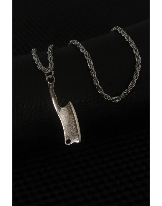 Gümüş Renk Satır Figür Erkek Kolye