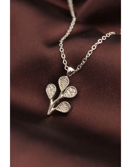 Gümüş Renk Zirkon Taşlı Çoklu Balon Kolye