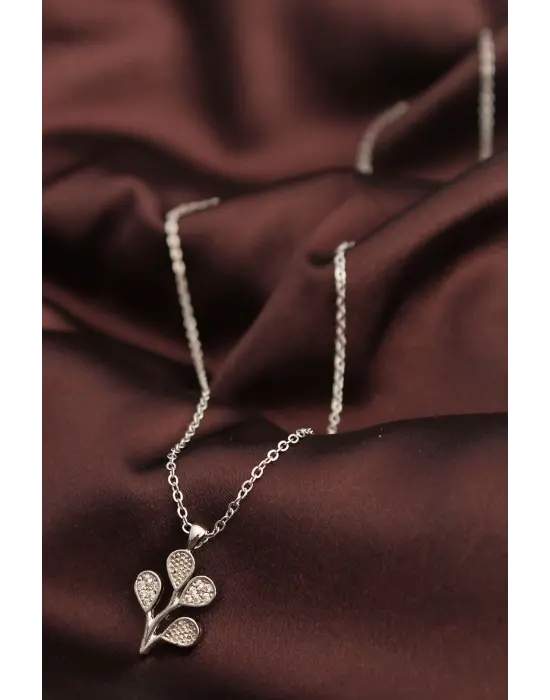 Gümüş Renk Zirkon Taşlı Çoklu Balon Kolye