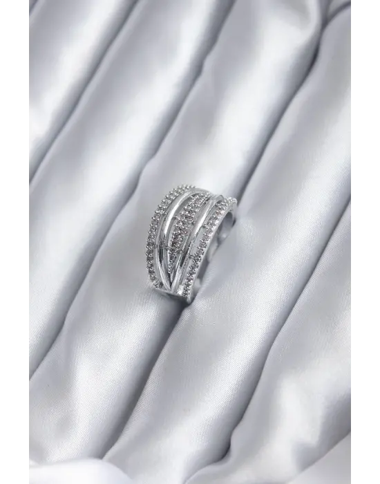 Gümüş Zirkon Taşlı KAdın Yüzük