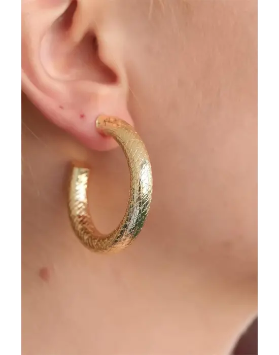 Halka Gold Metal Bayan Küpe