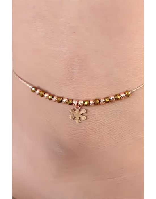 Hardal Renk Miyuki Taşlı Kar Taneli Figürlü Metal Hal Hal