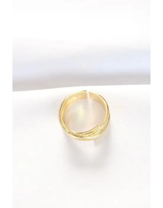 Kalın Altın Ayarlanabilir Yüzük