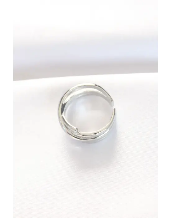 Kalın Silver Renk Ayarlanabilir Yüzük