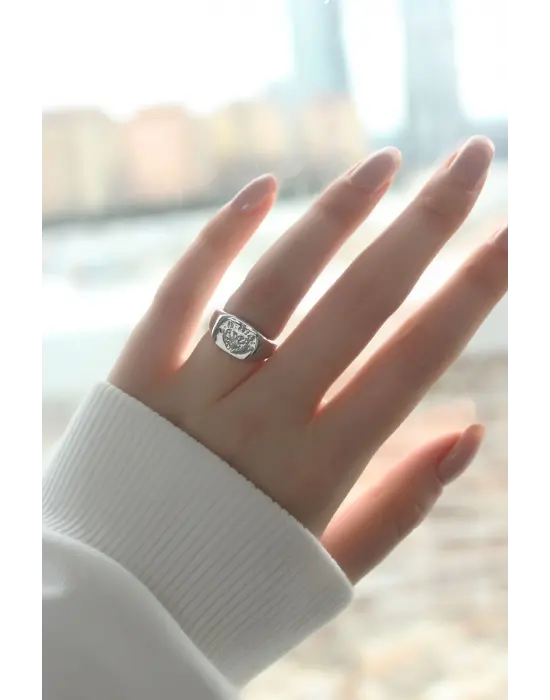 Kalp Tasarımlı Rodyum Kaplama Ayarlanabilir Kadın Yüzük