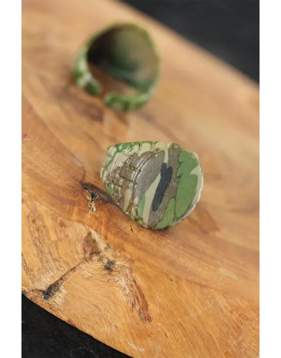 Kamuflaj Desenli Ayarlamalı Erkek Yüzük