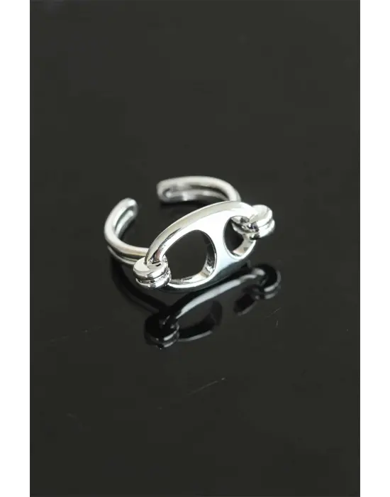 Kararmaz Çelik Ayarlamalı Silver Renk Kadın Yüzük