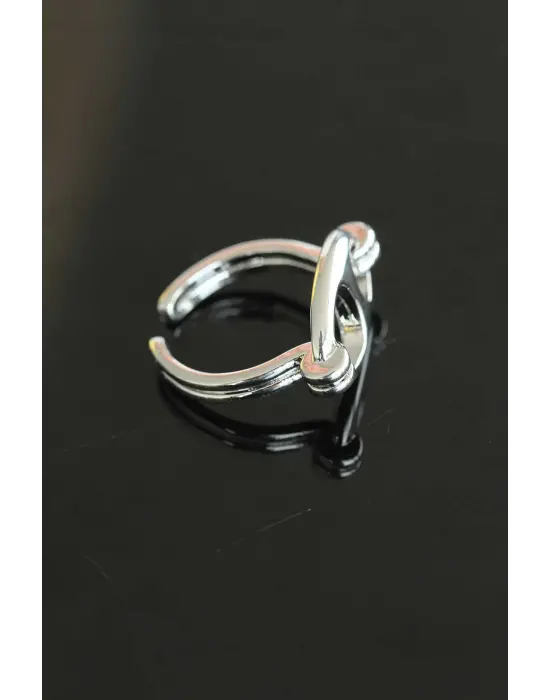 Kararmaz Çelik Ayarlamalı Silver Renk Kadın Yüzük