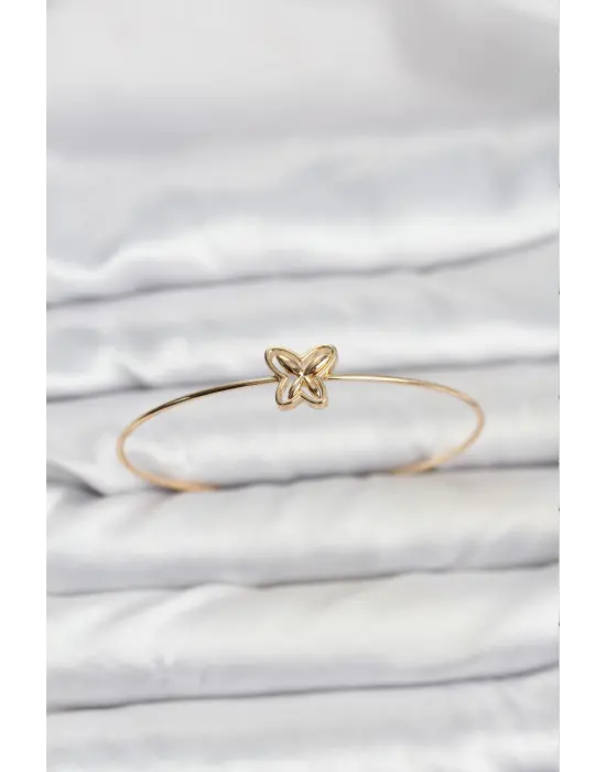 Kelebek Model Gold Renk Minimal Kelepçe Bilezik