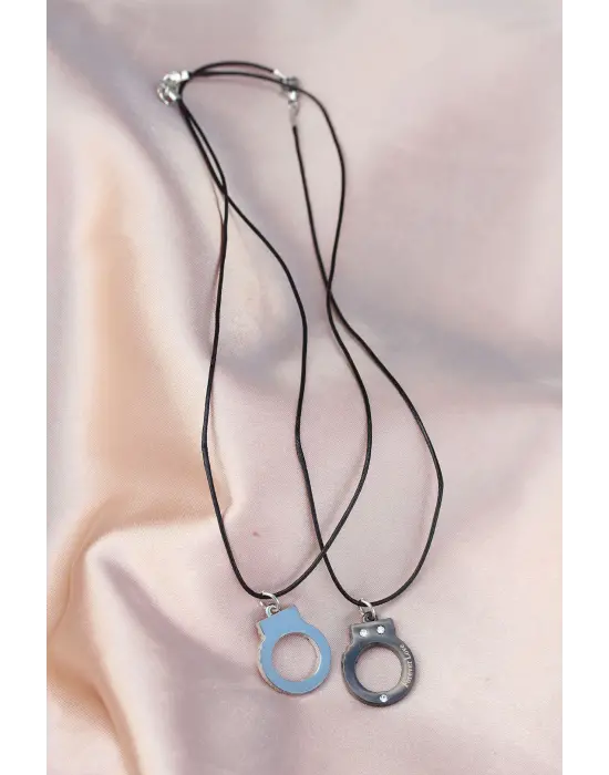 Kelepçe Tasarımlı Çift Kolyesi