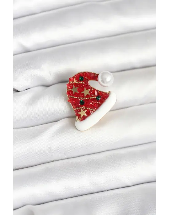 Kırmızı Şapka Model Yılbaşı Temalı Broş