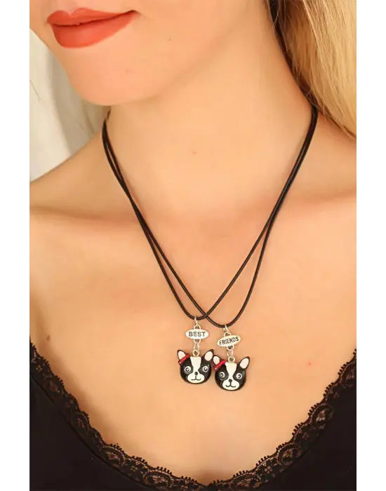 Köpek Figürlü  Best Friends Kolye