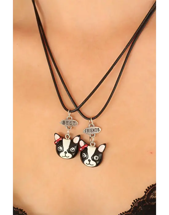 Köpek Figürlü  Best Friends Kolye