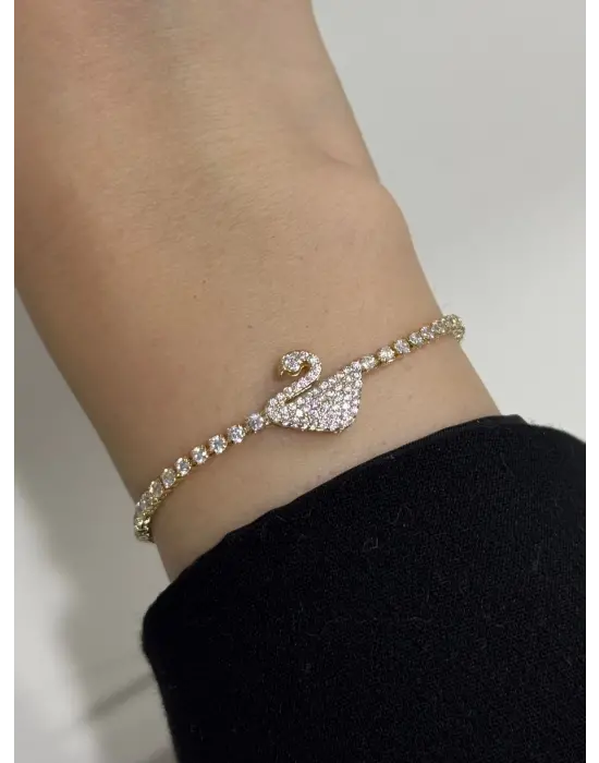 Kuğulu Y2K Çelik Bileklik