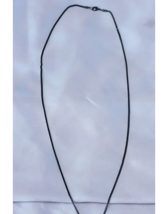 Kurabiye Canavarı Tasarımlı Siyah Zincirli Erkek Kolye