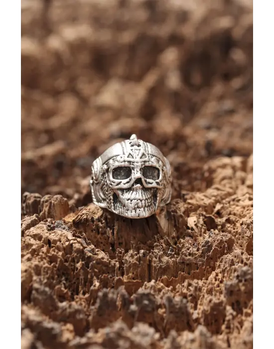 Kuru Kafa Figürlü Ayarlanabilir Motorcu Yüzük