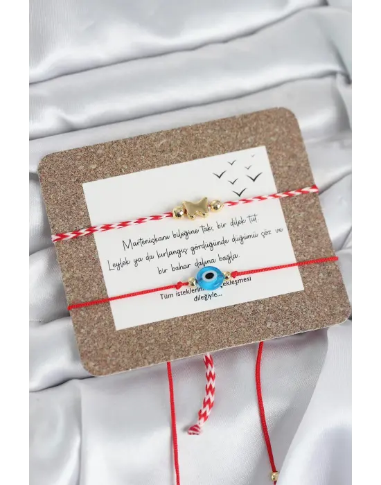 Marteniçka Bileklik 2li Nazar ve Kelebek Model