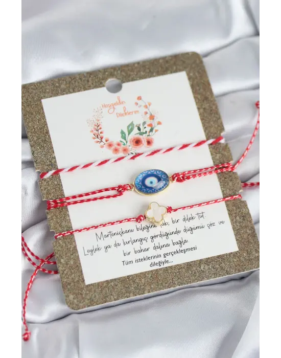 Marteniçka Bileklik 3lü Yonca ve Nazarlı Model