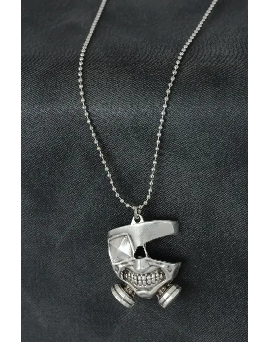 Maske Figürlü Metal Erkek Kolye
