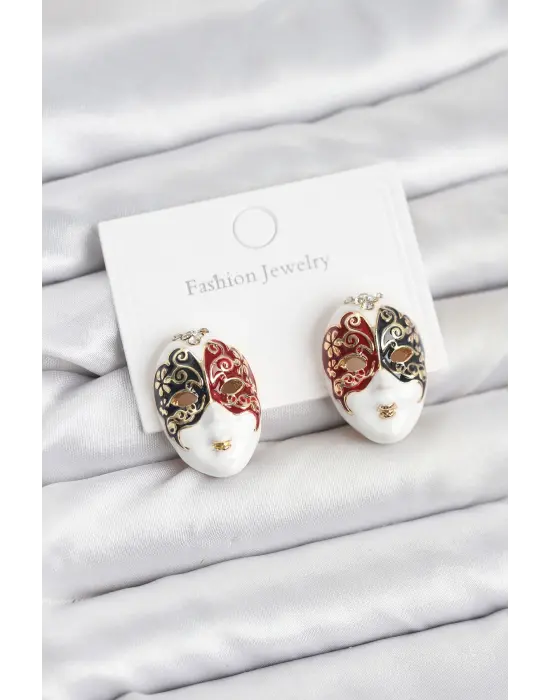 Maske Model Çelik Kadın Küpe