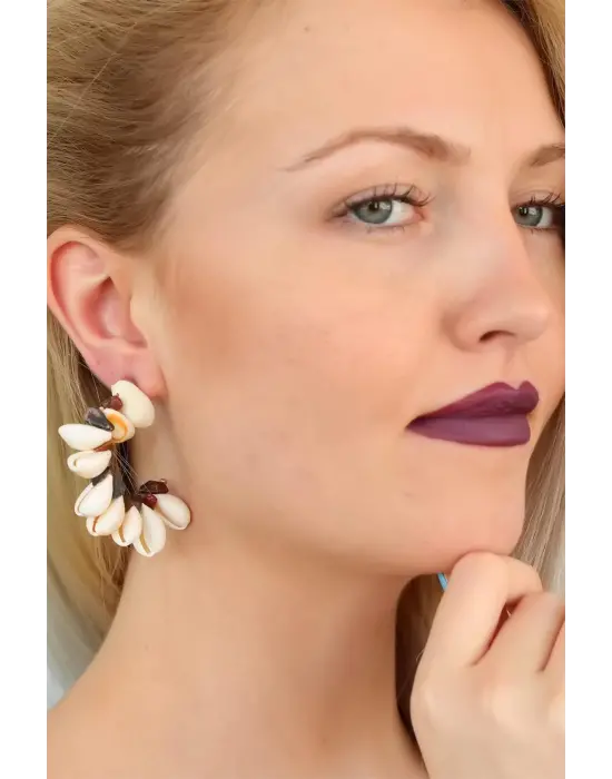 Midye Kabuk Tasarım Bayan Küpe