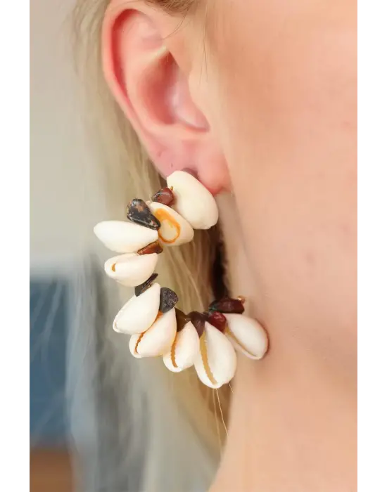 Midye Kabuk Tasarım Bayan Küpe