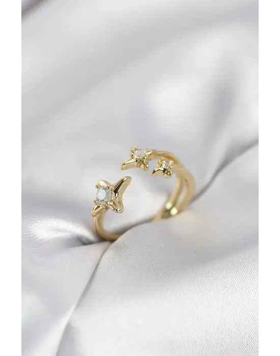 Minimal Kutup Yıldızı Model Gold Renk Kadın Yüzük