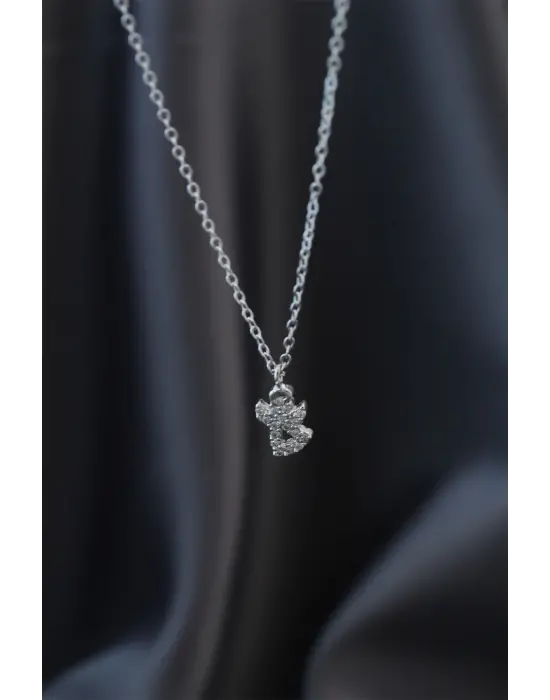 Minimal Melek Silver Renk Zirkon Taşlı Kadın Kolye