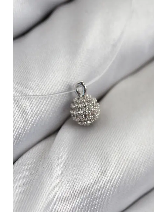 Misineli Topcuk Model Gümüş Renk Hayalet Kolye