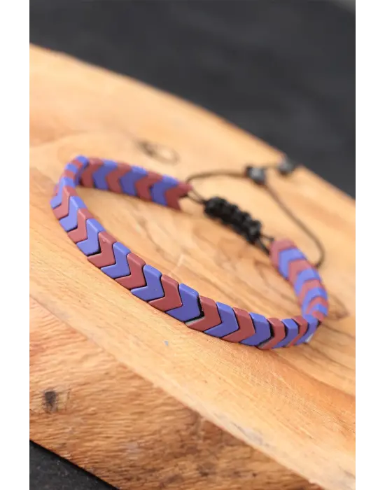 Mor Taşlı Erkek Bileklik