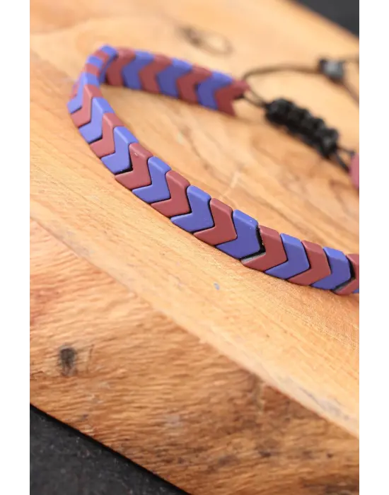 Mor Taşlı Erkek Bileklik