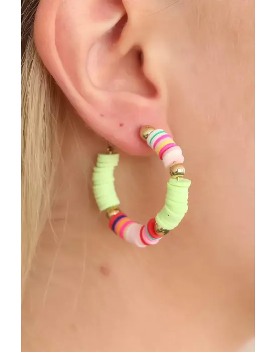 Neon Taşlı Bayan Küpe