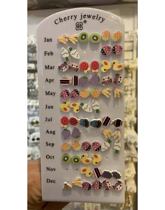 Meyve & Hayvan Figürlü Çelik Çocuk Küpeleri (Seçim Yapınız)