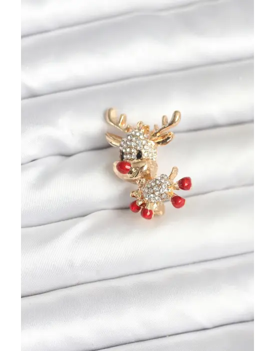 Noel Geyiği Model Yılbaşı Temalı Broş
