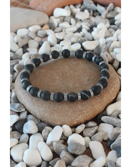 Oniks Doğal Taş Erkek Bileklik