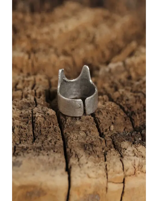 Otantik Kedi Tasarımlı Ayarlamalı Kadın Yüzük