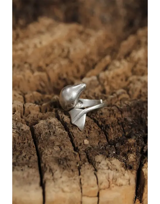 Otantik Yunus Balığı Tasarımlı Ayarlamalı Kadın Yüzük