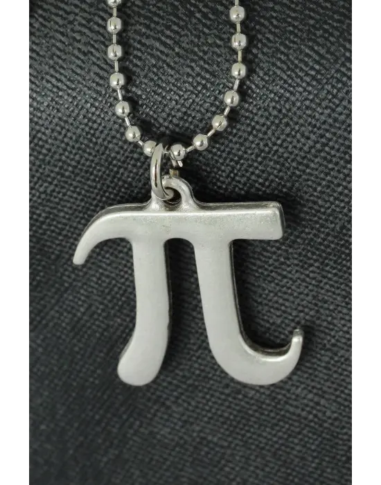Pi Sayısı Tasarımlı Metal Erkek Kolye