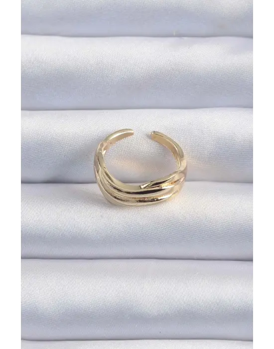  Altın Renk Kıvrımlı Ayarlanabilir Yüzük