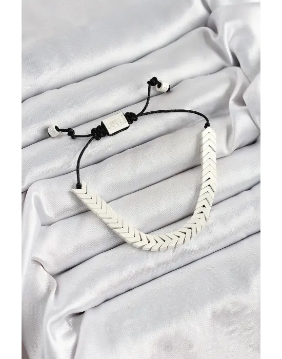 Pirinç Asansörlü Beyaz Juju Kadın Bileklik