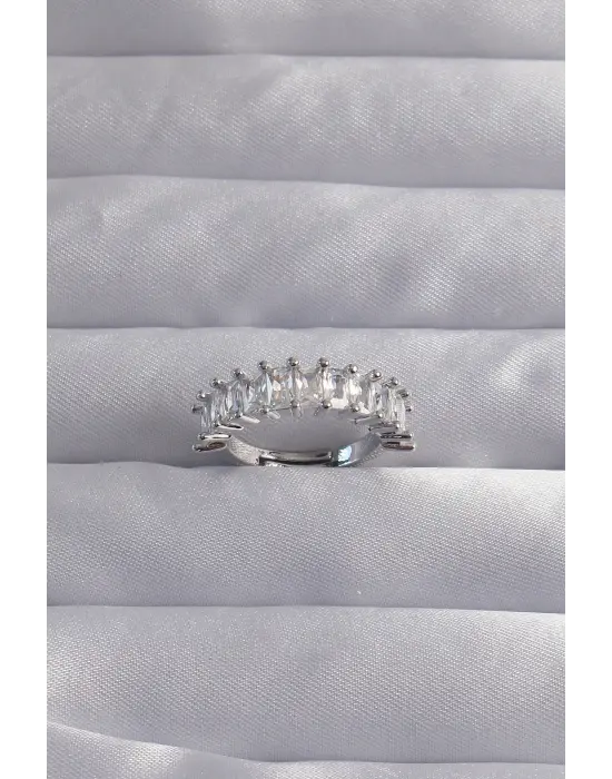  Ayarlamalı Gümüş Baget Taşlı Su Yolu Yüzük