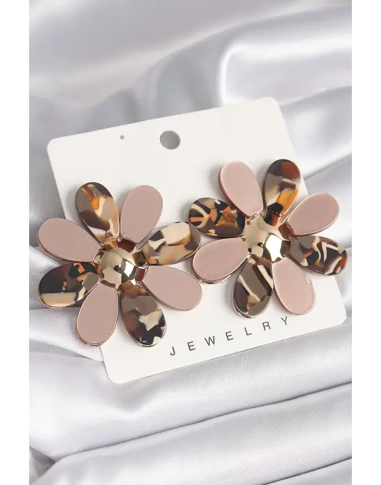  Çiçek Model Çelik Küpe