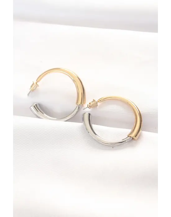  Çift Renk Halka Küpe