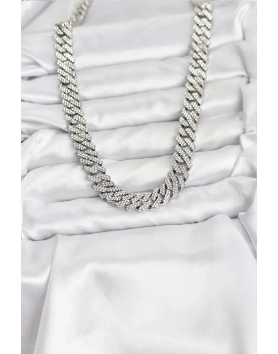 Çelik Cuba Chain Gurmet Model Kolye