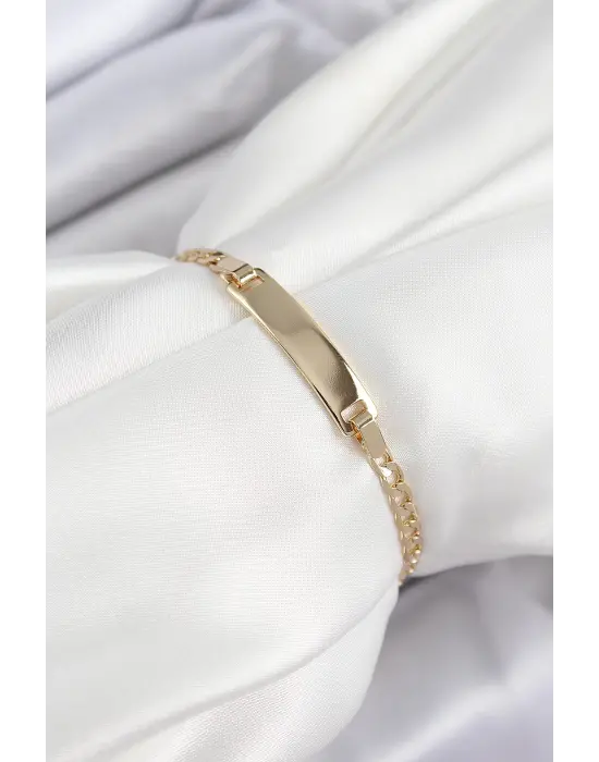 Pirinç Dikdörtgen Model Gold Renk Xuping Bebek Künyesi