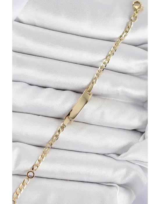 Pirinç Dikdörtgen Model Gold Renk Xuping Bebek Künyesi