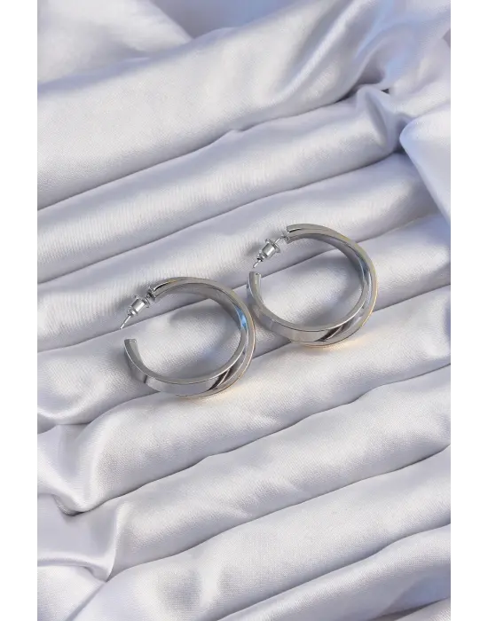  Gold Gümüşli Halka Küpe