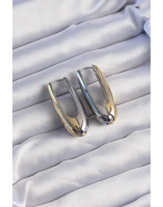  Gold Gümüşli Uzun Bombeli Küpe